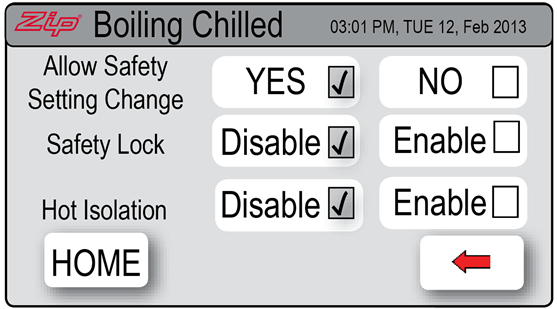 boiling water  tap safety button