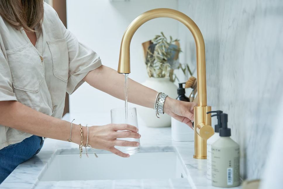 brushed hydrotap kitchen