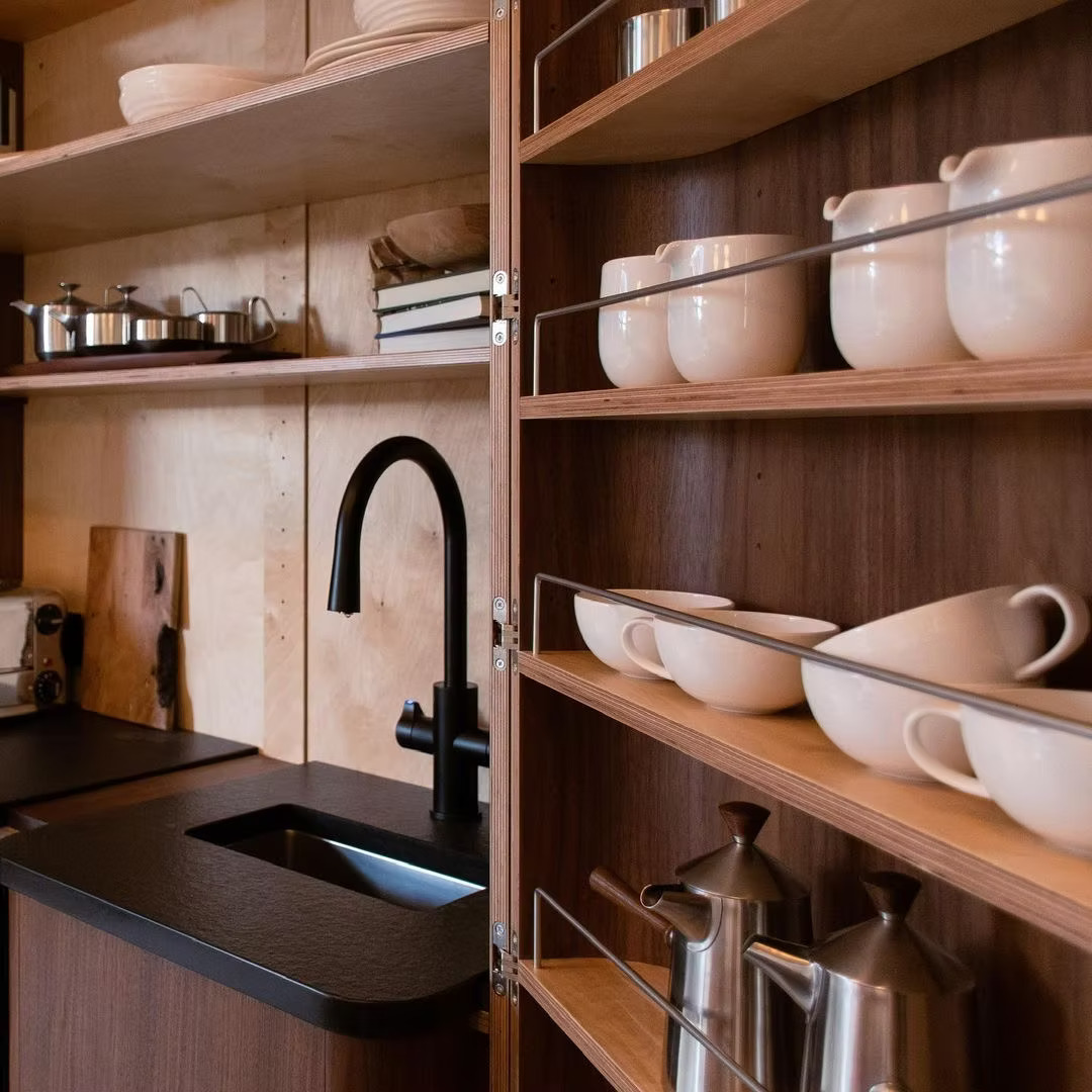 Hydrotap in mocha kitchen