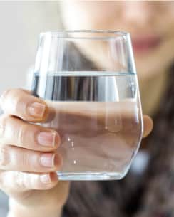 Glass of filtered water